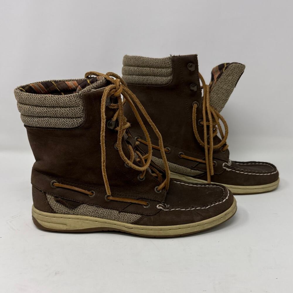 Sperry Top Sider Womens 7.5 Brown Leather Hikerfish Lace Up Ankle Boots 9173691